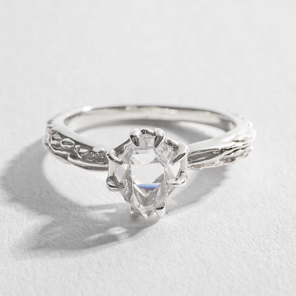 MATRIX SOLITAIRE RING | SILVER & HERKIMER