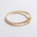 DIAMOND CLUSTER STACKABLE RING| 14K YELLOW GOLD