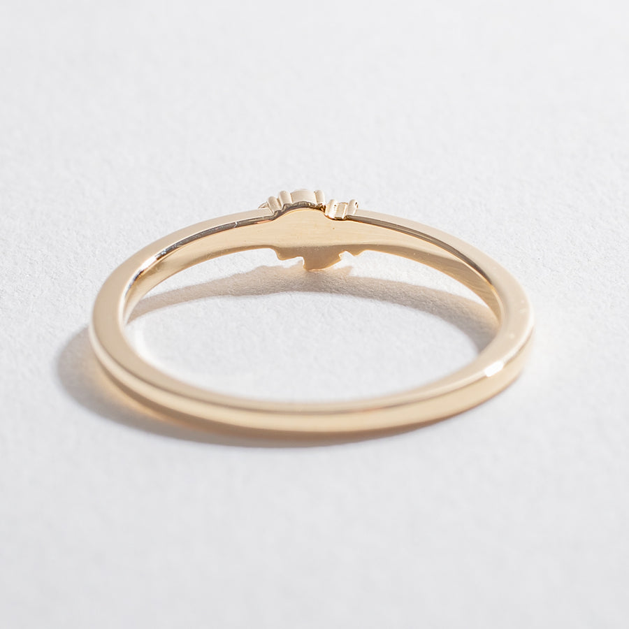 DIAMOND CLUSTER STACKABLE RING| 14K YELLOW GOLD