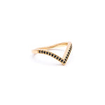 CHEVRON STACKING RINGS | GOLD & BLACK DIAMONDS - AngelaMonacojewelry