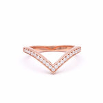 PAVE CHEVRON STACKING RINGS | ROSE GOLD & WHITE DIAMOND - AngelaMonacojewelry