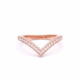 PAVE CHEVRON STACKING RINGS | ROSE GOLD & WHITE DIAMOND - AngelaMonacojewelry
