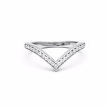 PAVÉ CHEVRON STACKING RINGS | SILVER & WHITE DIAMONDS - AngelaMonacojewelry