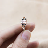 BONADONNA ENGAGEMENT RING | 14K GOLD | MORGANITE & BLACK DIAMONDS