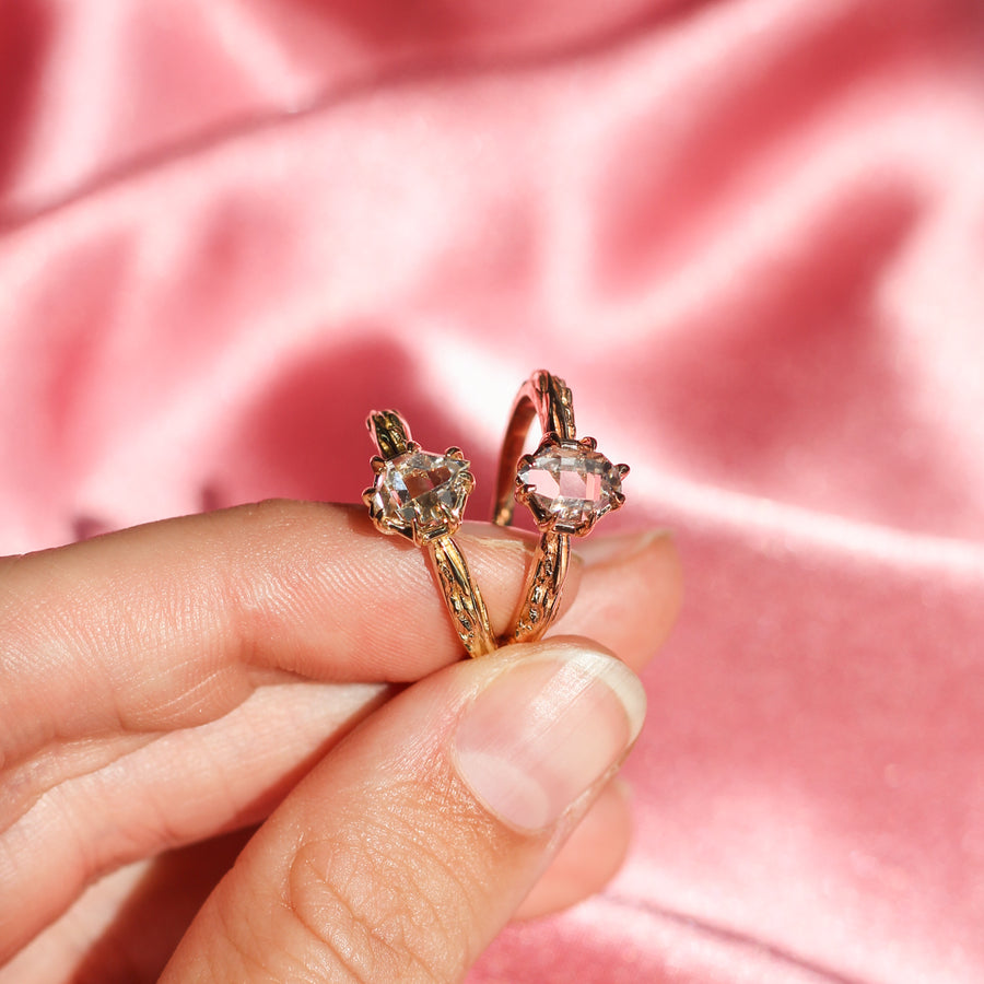 angela monaco jewelry philadelphia solid 14k rose gold herkimer engagement ring