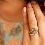 PAVÉ ARC 9 STONE CONTOUR BAND | 14K GOLD & DIAMOND