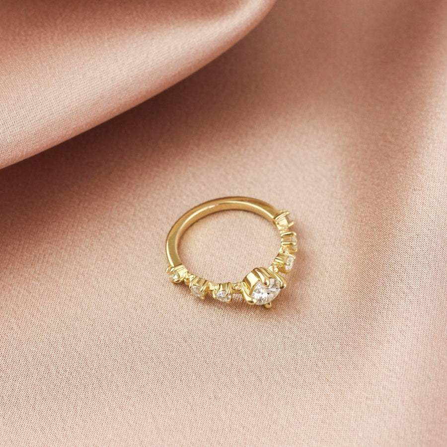 STRING OF STARS ENGAGEMENT RING | 14K GOLD & LAB CREATED DIAMONDS
