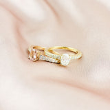 BALLERINA ENGAGEMENT RING | 14K GOLD | PINK MORGANITE & DIAMONDS