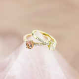 BALLERINA ENGAGEMENT RING | 14K GOLD | PINK MORGANITE & DIAMONDS