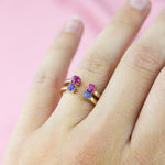 angela monaco jewelry philadelphia jeweler passage ring 14K yellow gold sapphire 