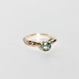 FACETED MATRIX SOLITAIRE | 14K GOLD & GREEN TOURMALINE