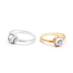 MATRIX HALO RING | SILVER & MOONSTONE - AngelaMonacojewelry