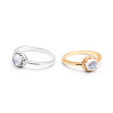 MATRIX HALO RING | SILVER & MOONSTONE - AngelaMonacojewelry