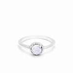 MATRIX HALO RING | SILVER & MOONSTONE - AngelaMonacojewelry