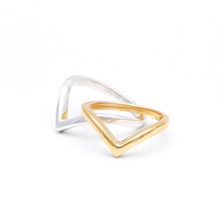 CHEVRON STACKING RING | 14k GOLD - AngelaMonacojewelry