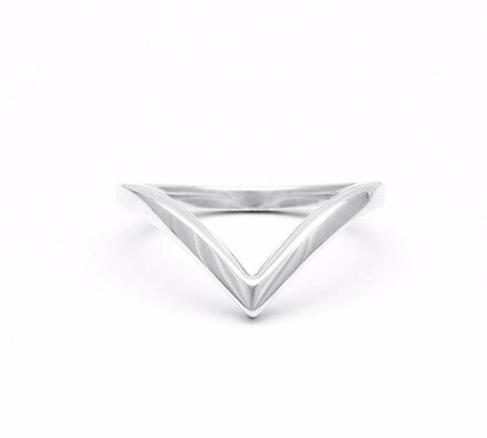 CHEVRON STACKING RING | SILVER - AngelaMonacojewelry