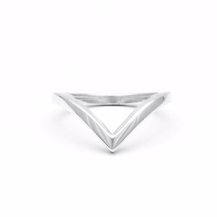 CHEVRON STACKING RING | SILVER - AngelaMonacojewelry