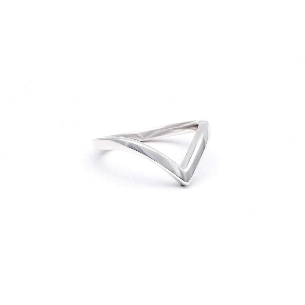 CHEVRON STACKING RING | SILVER - AngelaMonacojewelry