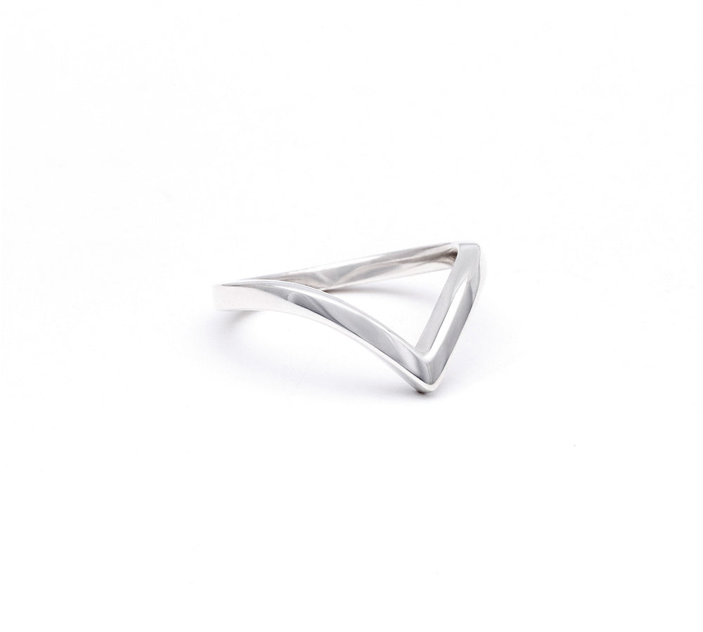 CHEVRON STACKING RING | SILVER - AngelaMonacojewelry