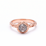 MATRIX HALO BEZEL ENGAGEMENT RING | 14K GOLD | SALT & PEPPER DIAMOND