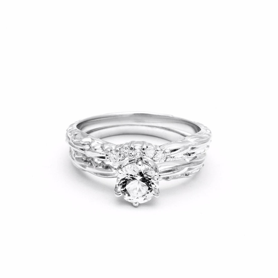 FACETED SOLITAIRE UNION (No. 01) | WHITE GOLD