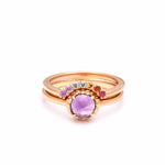 MATRIX HALO UNION (No.3) | ROSE GOLD | AMETHYST | RAINBOW SAPPHIRES - AngelaMonacojewelry