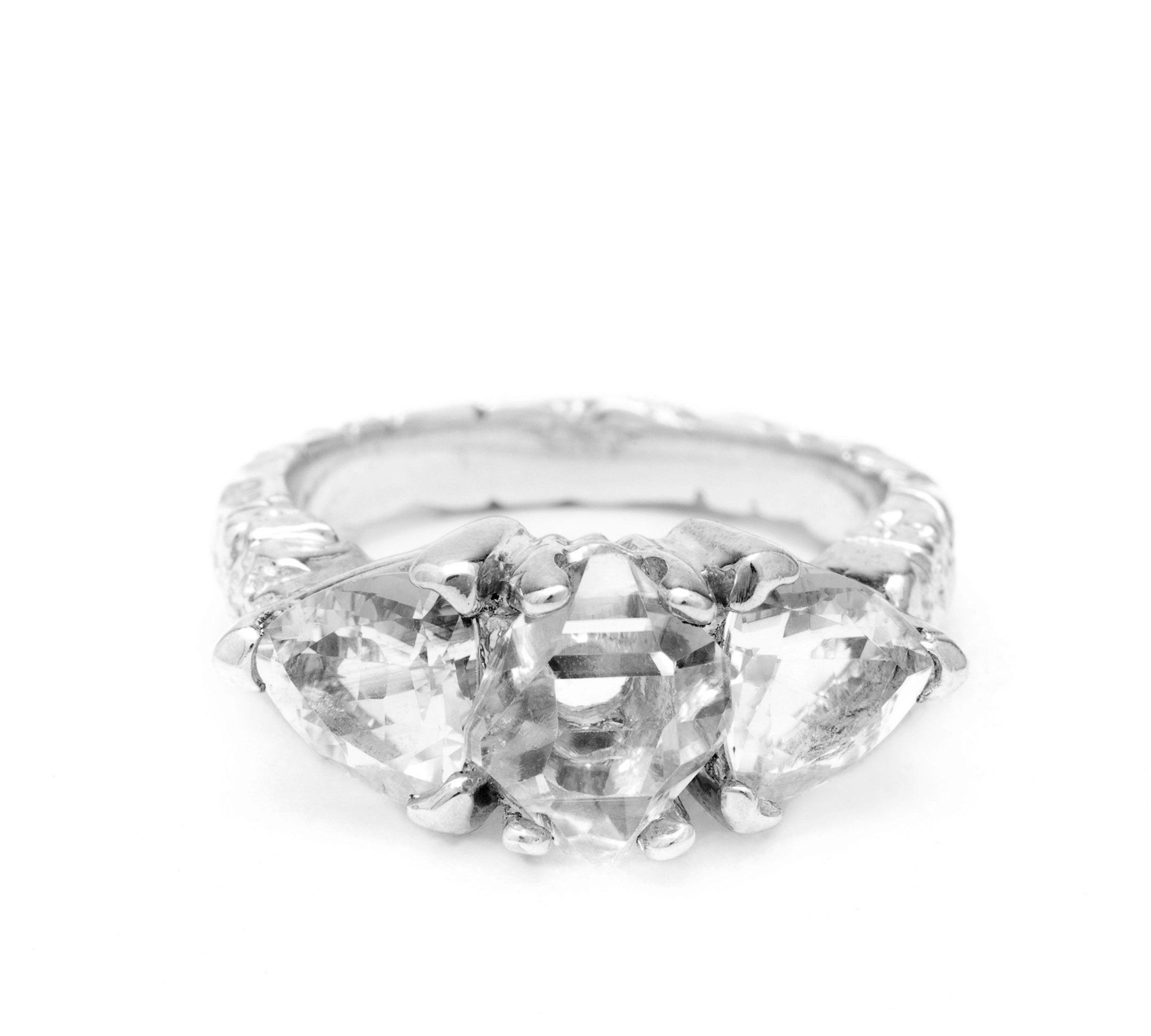 STONE AGE COCKTAIL RING | SILVER & HERKIMER - AngelaMonacojewelry