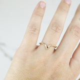 SNAKE CHEVRON RING | 14K GOLD, RUBY & WHITE DIAMONDS