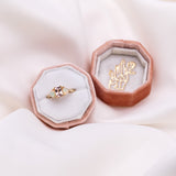 THREE STONE ENCHANTMENT ENGAGEMENT RING | 14K GOLD | MORGANITE & OPAL
