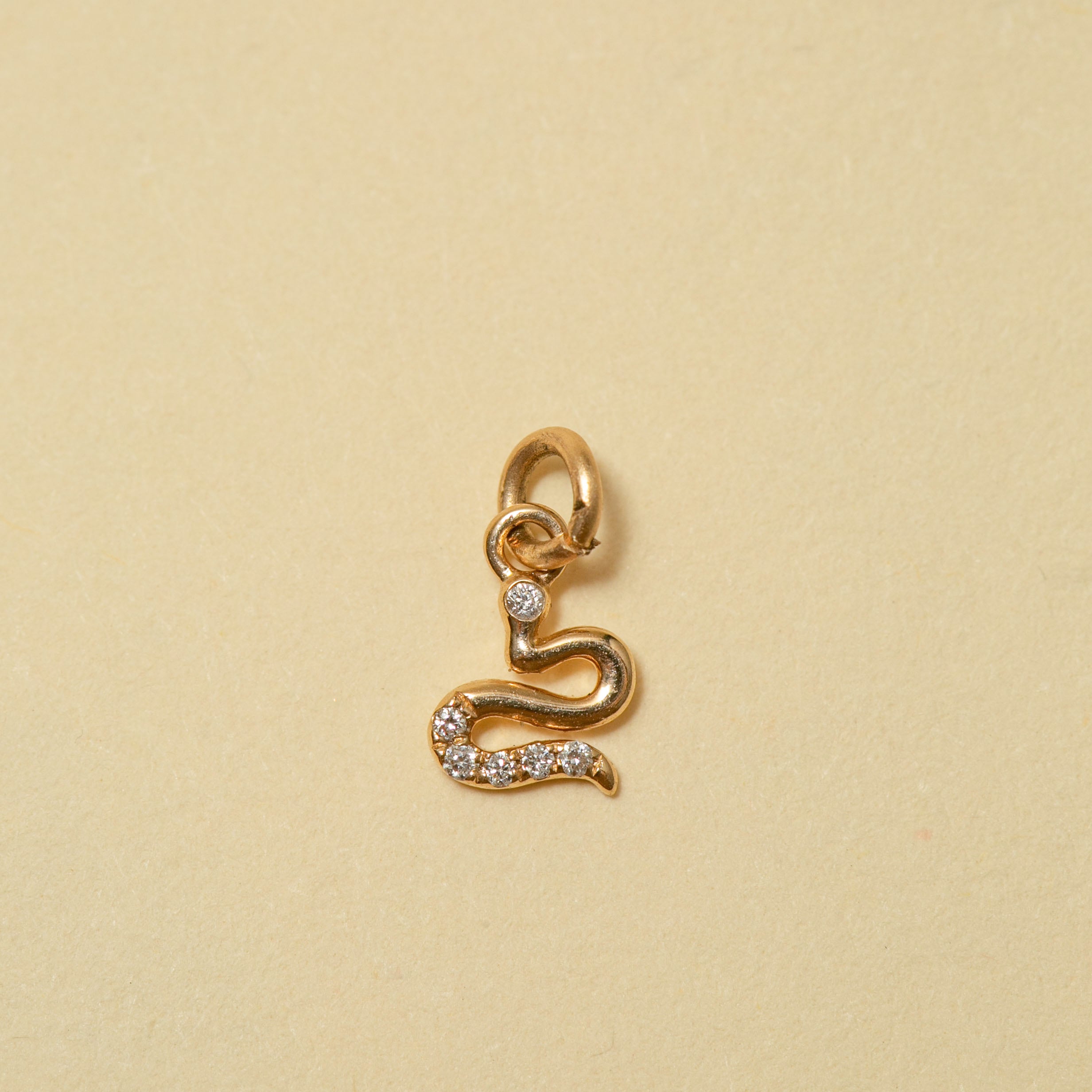angela monaco jewelry philadelphia 14k yellow gold white diamond snake charm