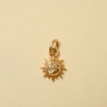 angela monaco jewelry philadelphia 14k yellow gold diamond sun moon celestial charm