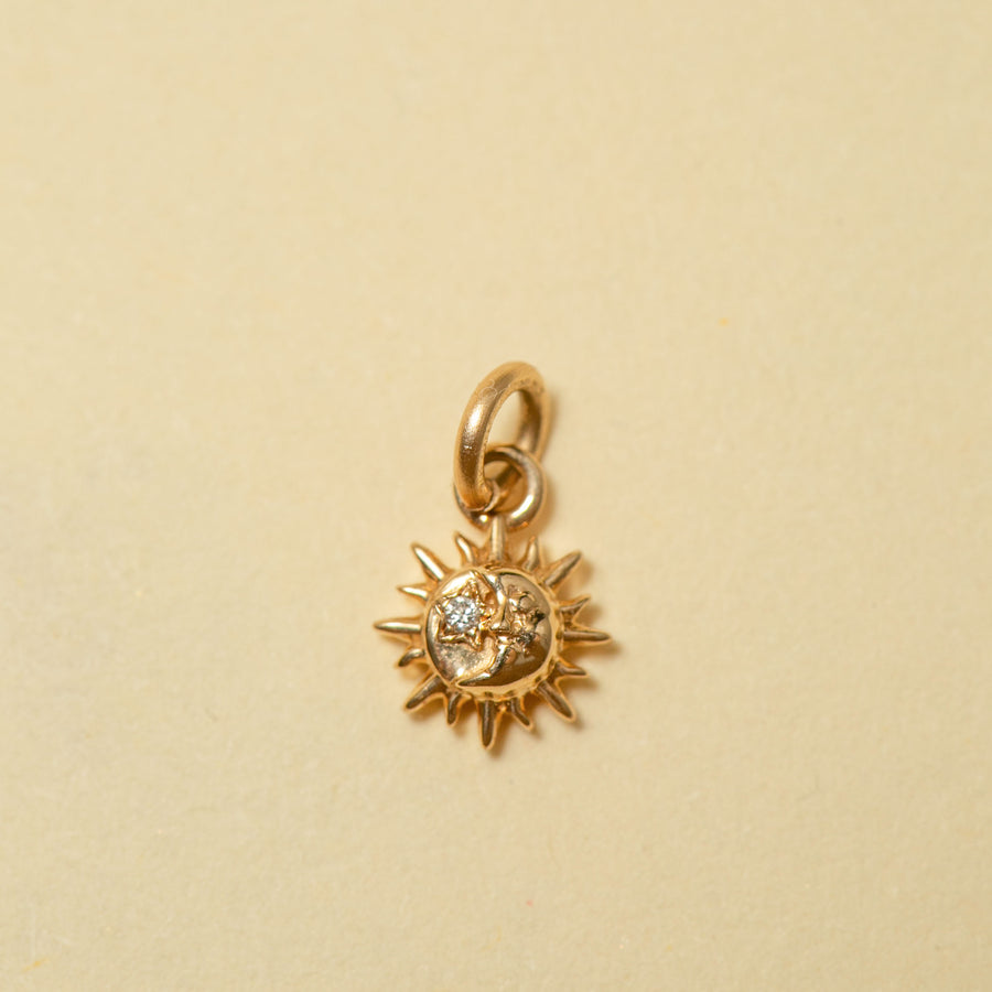 angela monaco jewelry philadelphia 14k yellow gold diamond sun moon celestial charm