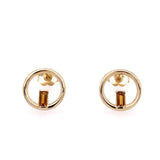 ENCIRCLED BAGUETTE STUDS | 14K GOLD & CITRINE
