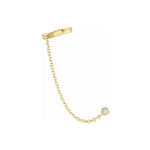Angela Monaco Jewelry philadelphia chained ear cuff 14k yellow gold and white diamond