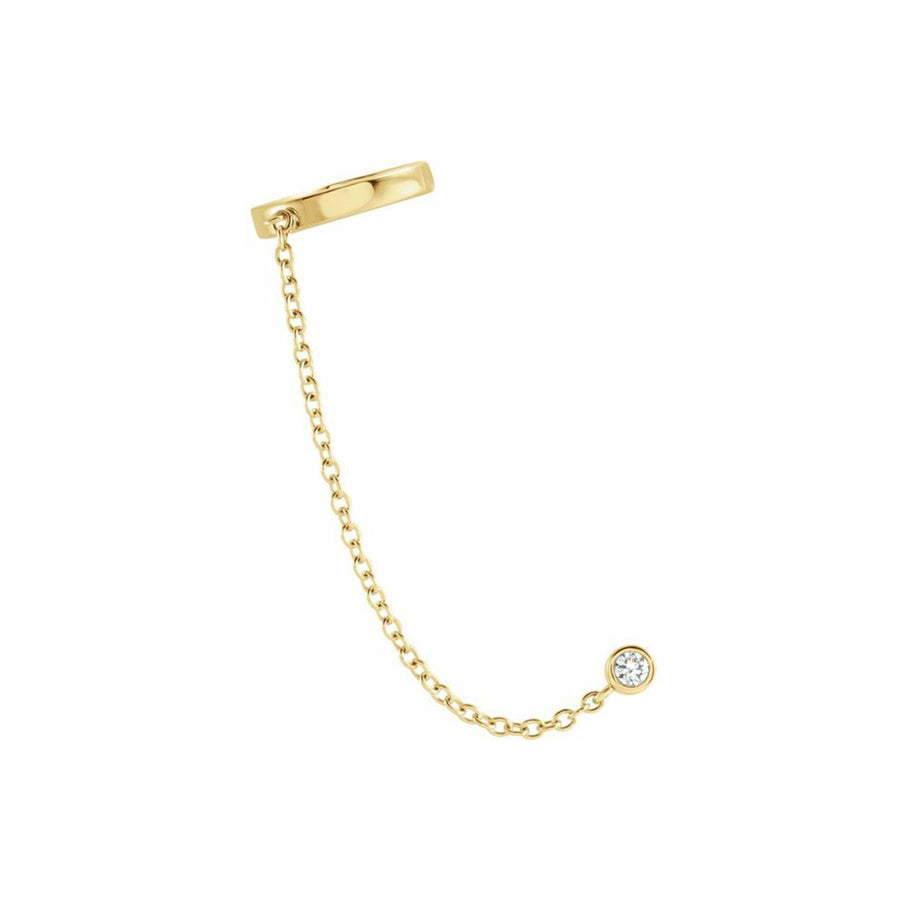 Angela Monaco Jewelry philadelphia chained ear cuff 14k yellow gold and white diamond
