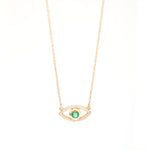 angela monaco jewelry philadelphia jeweler evil eye necklace 14k yellow gold emerald white sapphire
