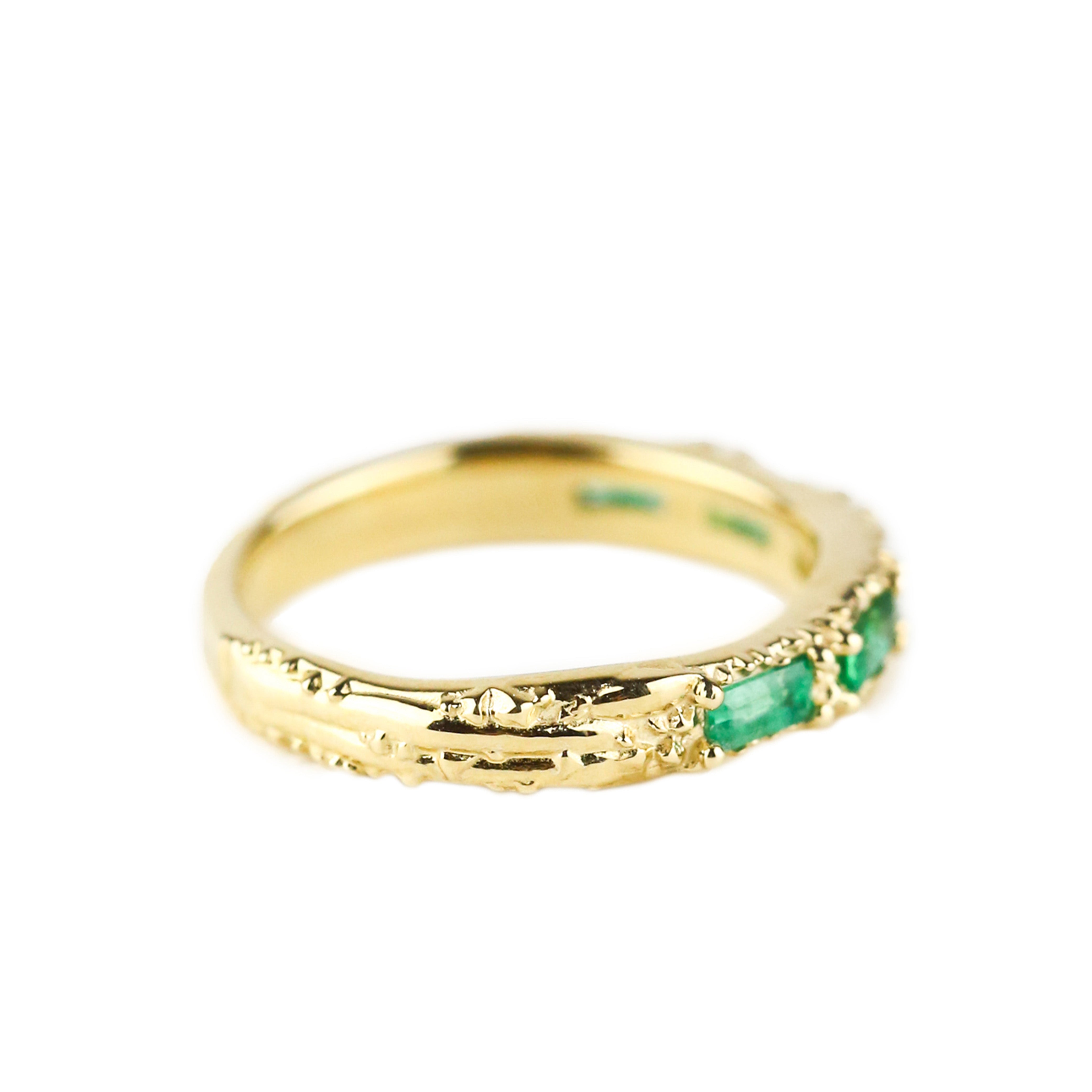 angela monaco jewelry philadelphia jeweler flow of life ring 14K yellow gold diamonds alternative wedding band