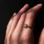 angela monaco jewelry philadelphia jeweler matrix halo engagement ring 14K yellow gold salt and pepper diamond