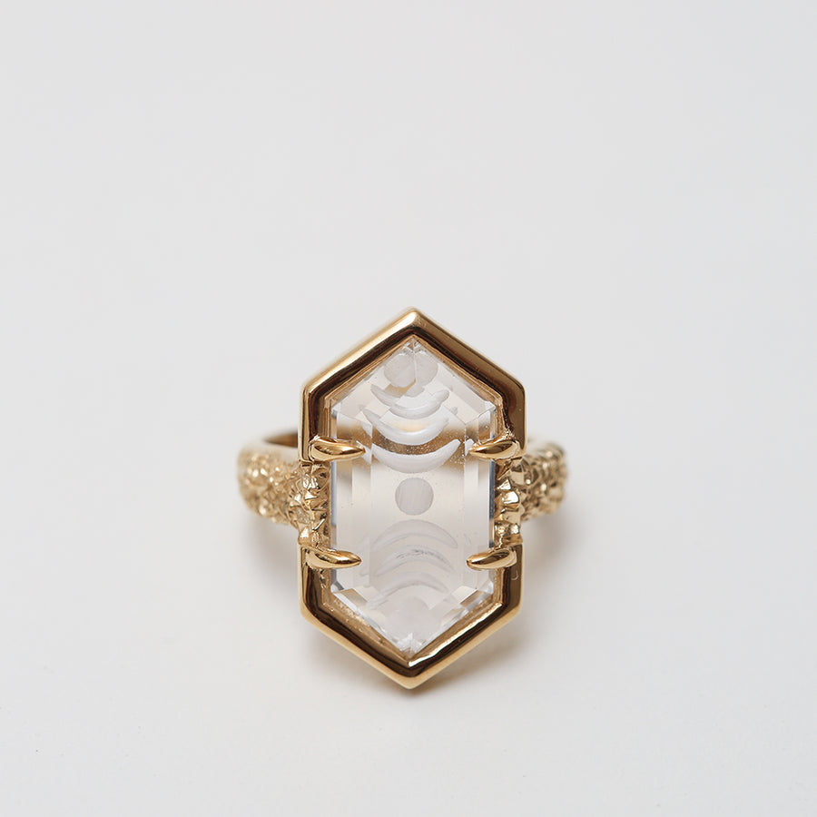 angela monaco philadelphia jeweler 14k yellow gold quartz moon phase ring
