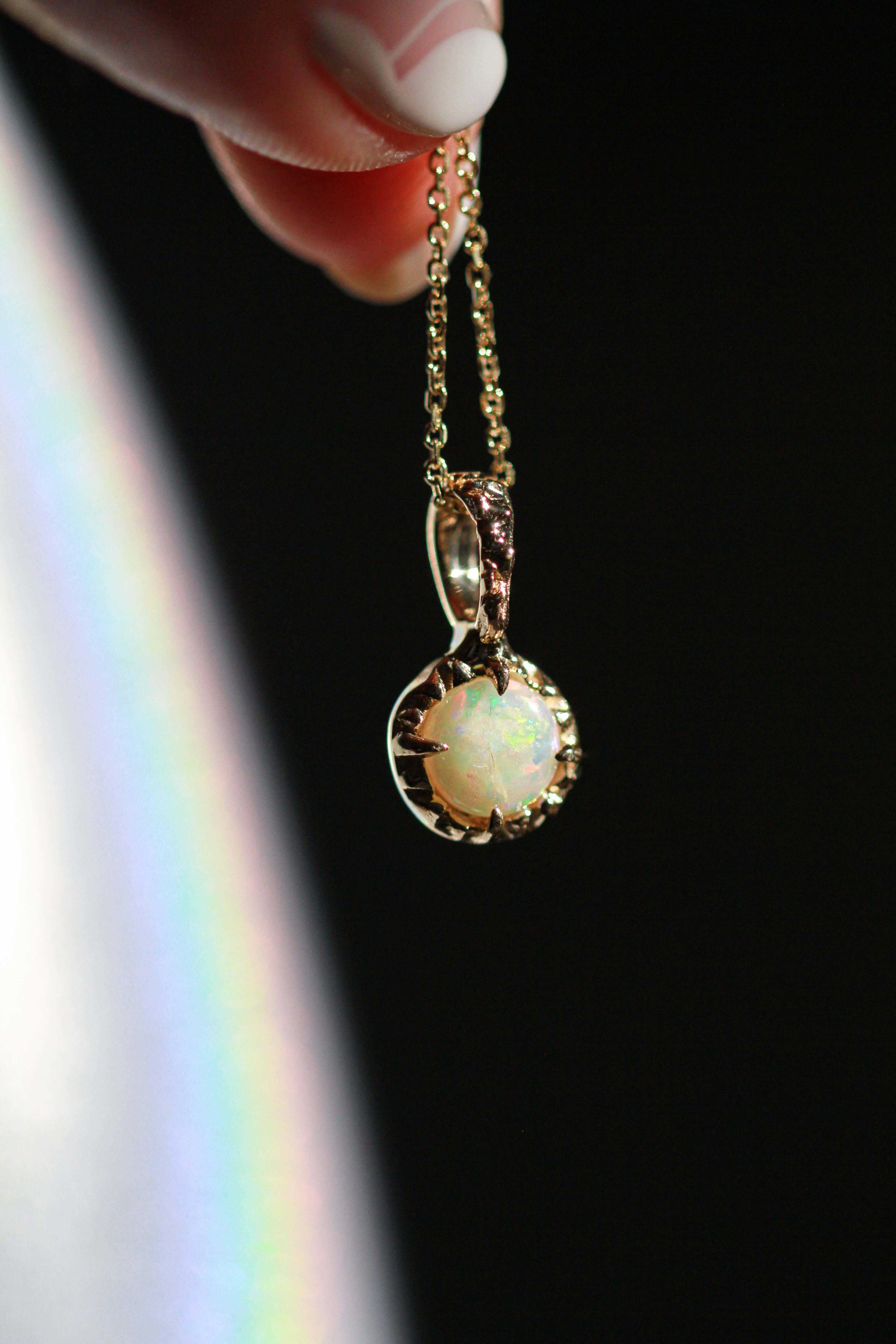 Angela Monaco Jewelry Philadelphia 14k yellow gold Australian opal 