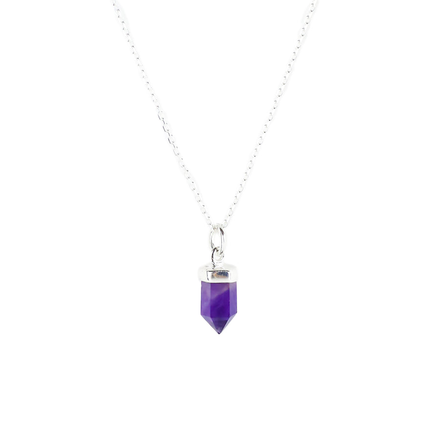 CRYSTAL POINT NECKLACE | SILVER & AMETHYST