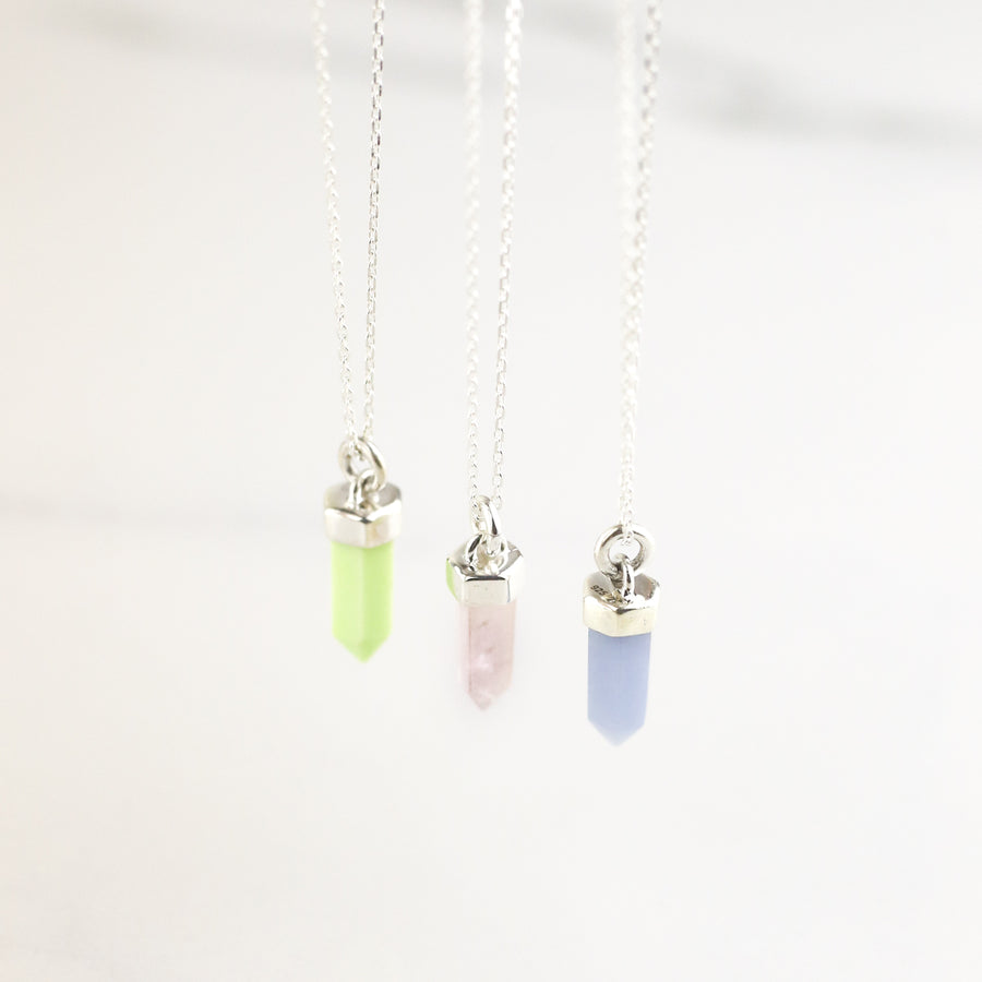 CRYSTAL POINT NECKLACE | SILVER & CHRYSOPRASE