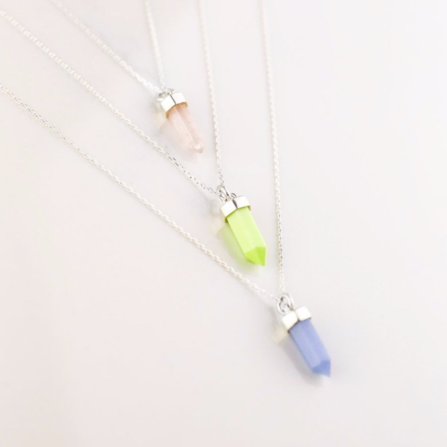 CRYSTAL POINT NECKLACE | SILVER & CHRYSOPRASE