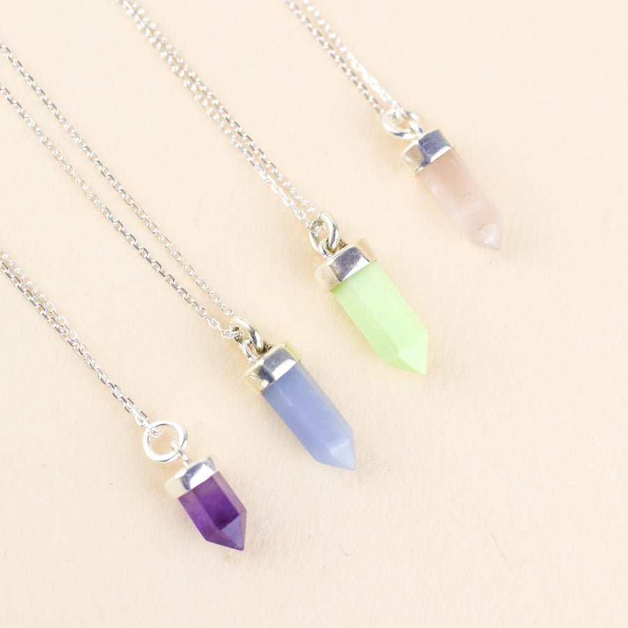 CRYSTAL POINT NECKLACE | SILVER & AMETHYST