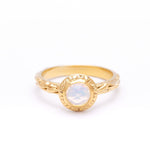 MATRIX HALO BEZEL RING | GOLD VERMEIL & ROSE CUT OPAL - AngelaMonacojewelry