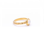 MATRIX HALO BEZEL RING | GOLD VERMEIL & ROSE CUT OPAL - AngelaMonacojewelry