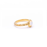 MATRIX HALO BEZEL RING | GOLD VERMEIL & ROSE CUT OPAL - AngelaMonacojewelry