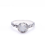 MATRIX HALO BEZEL RING | SILVER & MOONSTONE - AngelaMonacojewelry