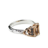 BONADONNA ENGAGEMENT RING | 14K GOLD | MORGANITE & BLACK DIAMONDS
