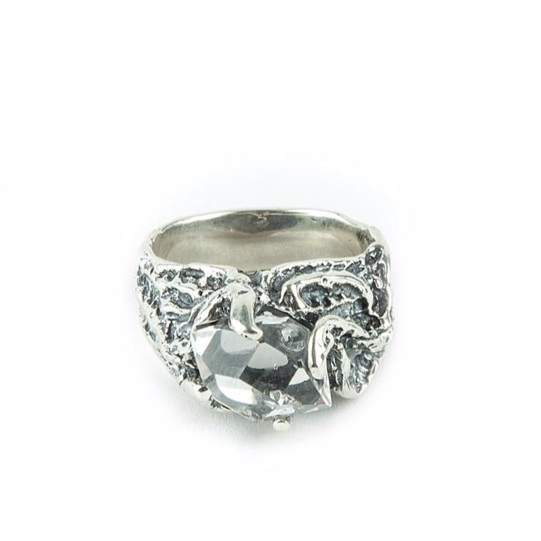 CALDERA RING | SILVER & HERKIMER - AngelaMonacojewelry